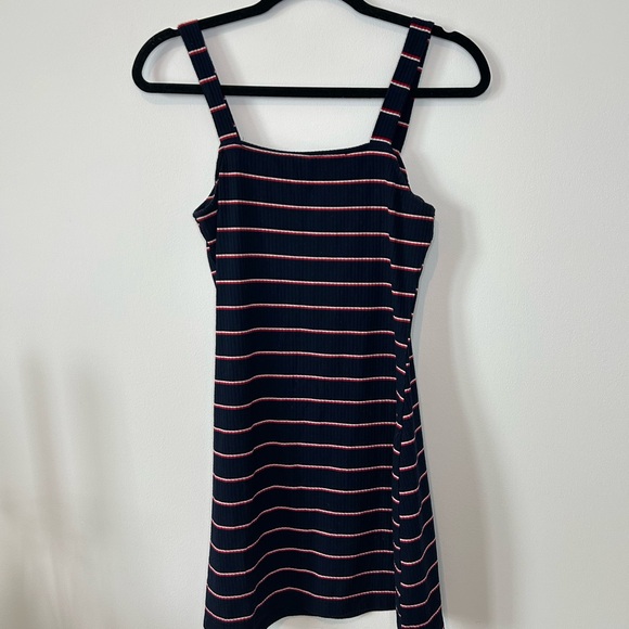 Windsor Navy and Pink Striped Mini Dress - Picture 1 of 2